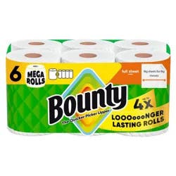 Bounty Full Sheet Paper Towels - 6 Mega Rolls