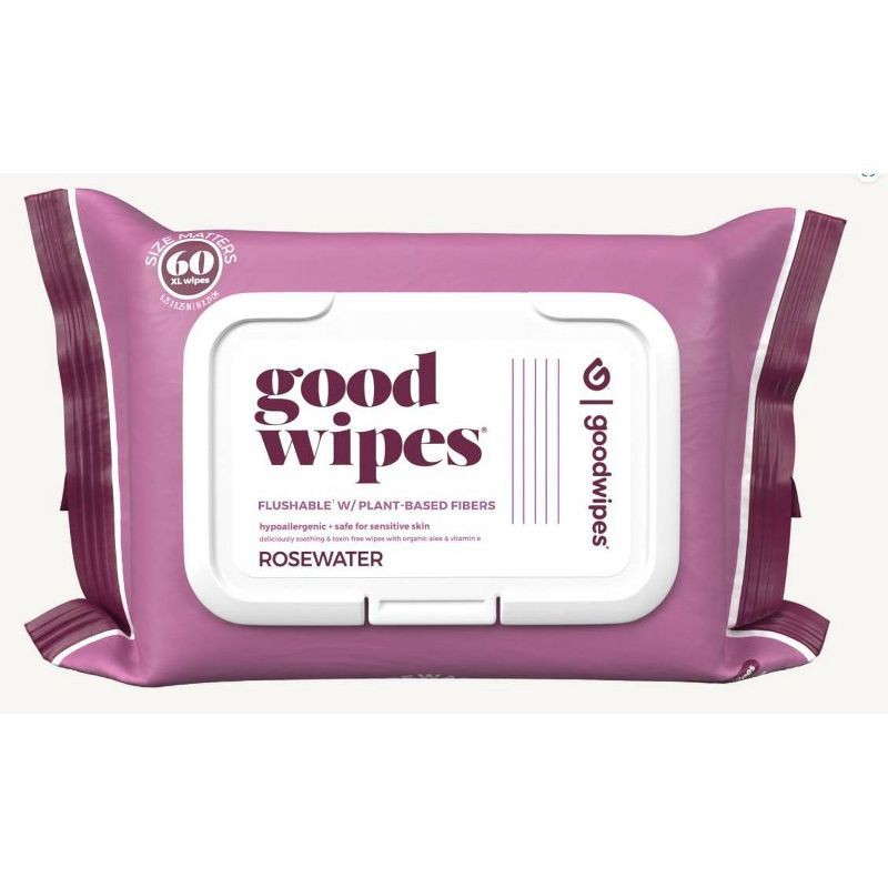 slide 2 of 6, Goodwipes Rosewater Flushable Wipes - 4pk/60ct, 4 ct, 60 ct