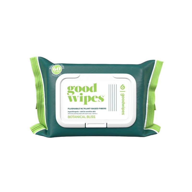 slide 4 of 5, Goodwipes Botanical Bliss Flushable Wipes - 2pk/60ct, 2 ct, 60 ct