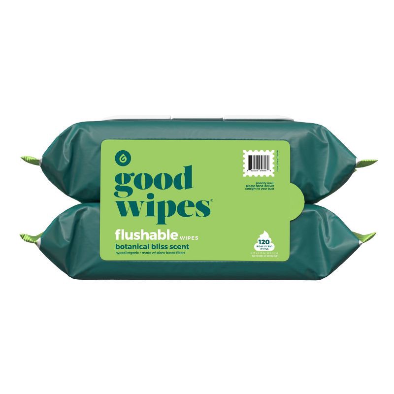 slide 5 of 5, Goodwipes Botanical Bliss Flushable Wipes - 2pk/60ct, 2 ct, 60 ct