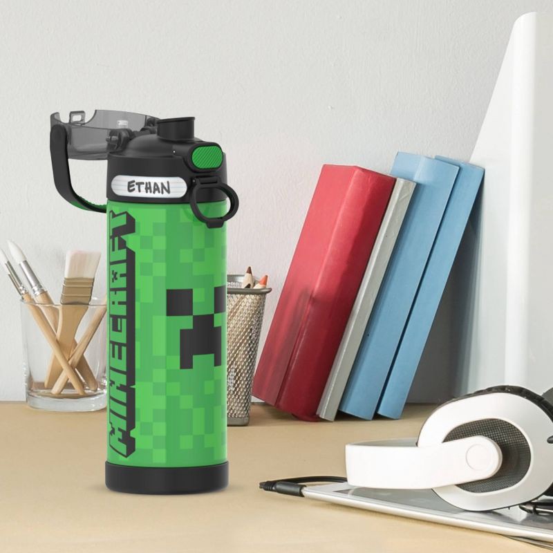 slide 8 of 9, Thermos 16oz Stainless Steel FUNtainer Water Bottle with Bail Handle- Minecraft, 16 oz