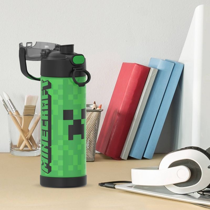 slide 9 of 9, Thermos 16oz Stainless Steel FUNtainer Water Bottle with Bail Handle- Minecraft, 16 oz