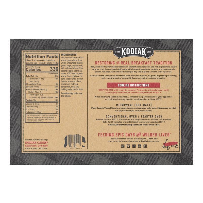 slide 4 of 7, Kodiak Cakes Kodiak Protein-Packed Frozen Buttermilk French Toast Sticks - 14.5oz, 14.5 oz