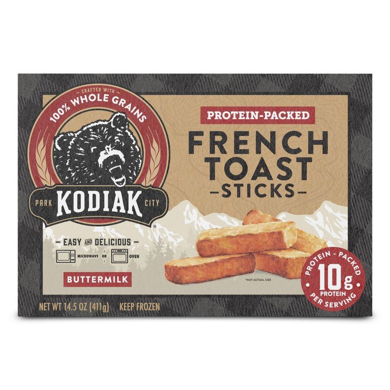 slide 1 of 7, Kodiak Cakes Kodiak Protein-Packed Frozen Buttermilk French Toast Sticks - 14.5oz, 14.5 oz