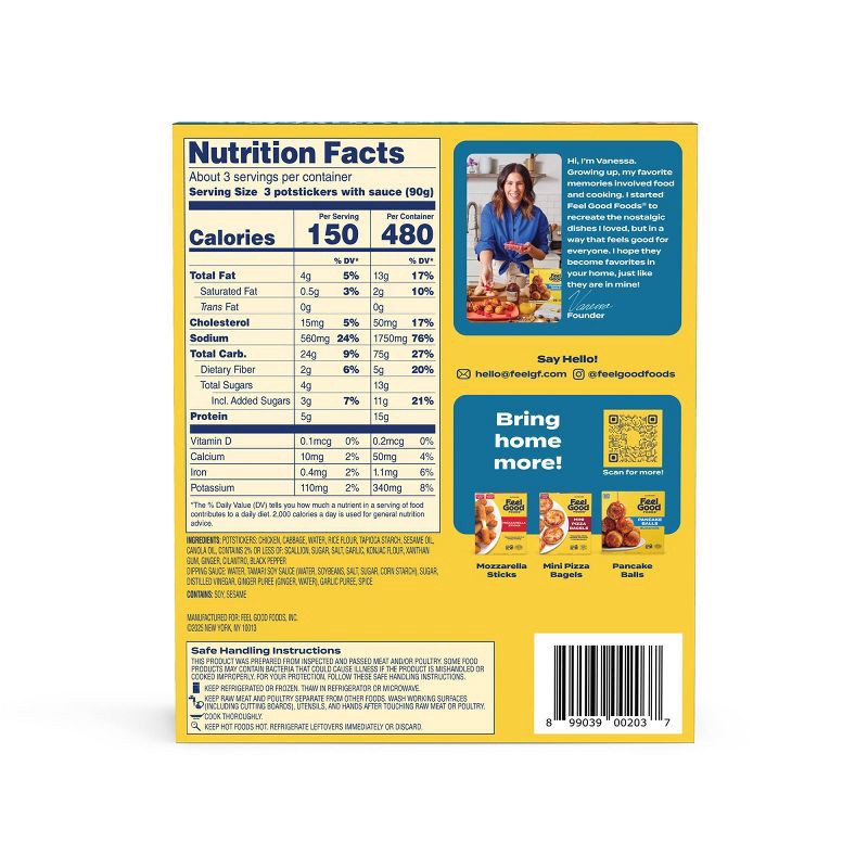 slide 3 of 5, Feel Good Foods Gluten Free Frozen Chicken Potstickers - 10oz, 10 oz