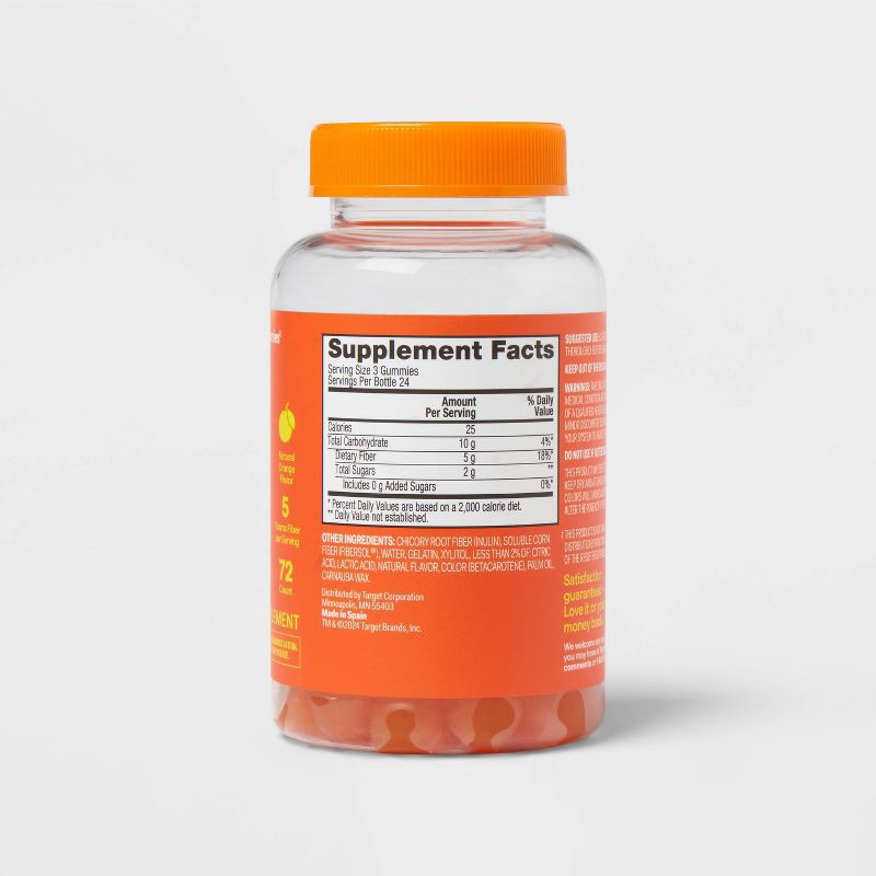 slide 3 of 4, Fiber Multi-Symptom Relief Gummies - Orange - 72ct - up&up™, 72 ct