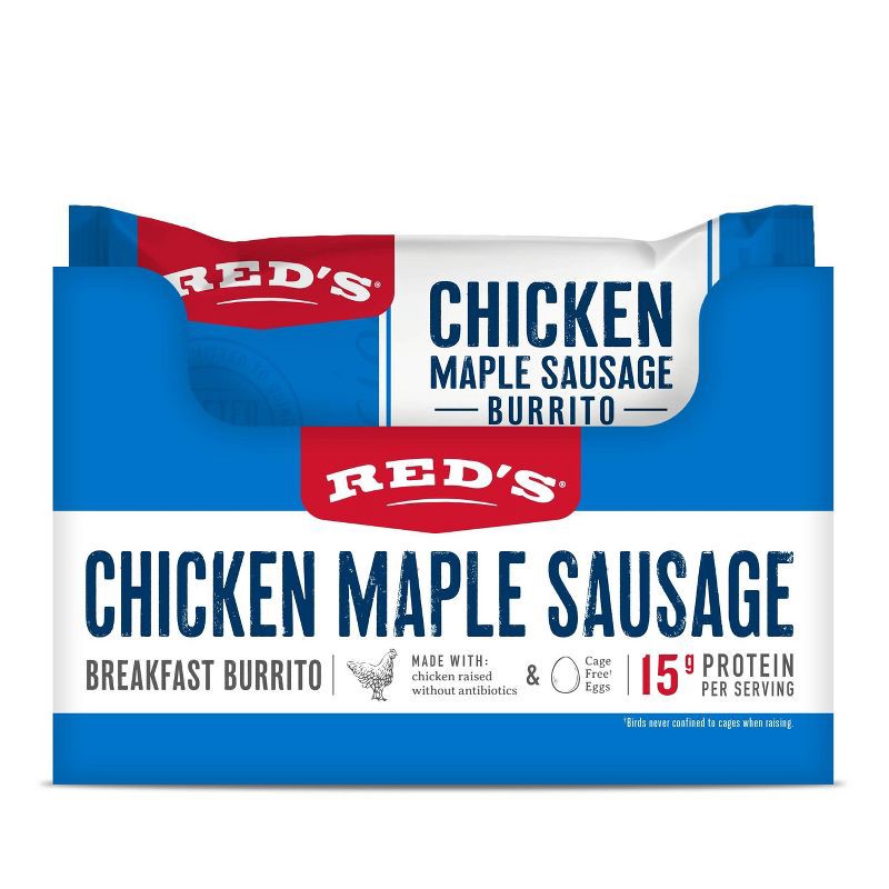 slide 2 of 6, Red's All Natural Red's Frozen Chicken Maple Sausage Egg Cheese Breakfast Burrito - 4.5 oz, 4.5 oz