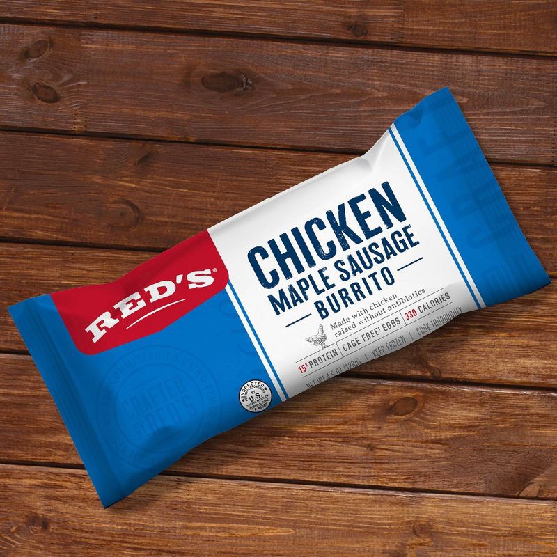 slide 3 of 14, Red's All Natural Red's Frozen Chicken Maple Sausage Egg Cheese Breakfast Burrito - 4.5oz, 4.5 oz