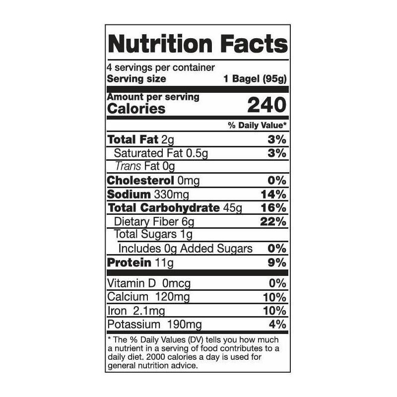 slide 5 of 6, One Mighty Mill Whole Wheat Plain Bagel- 4ct / 13.4oz, 4 ct, 13.4 oz