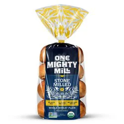 One Mighty Mill Whole Wheat Plain Bagel- 4ct / 13.4oz
