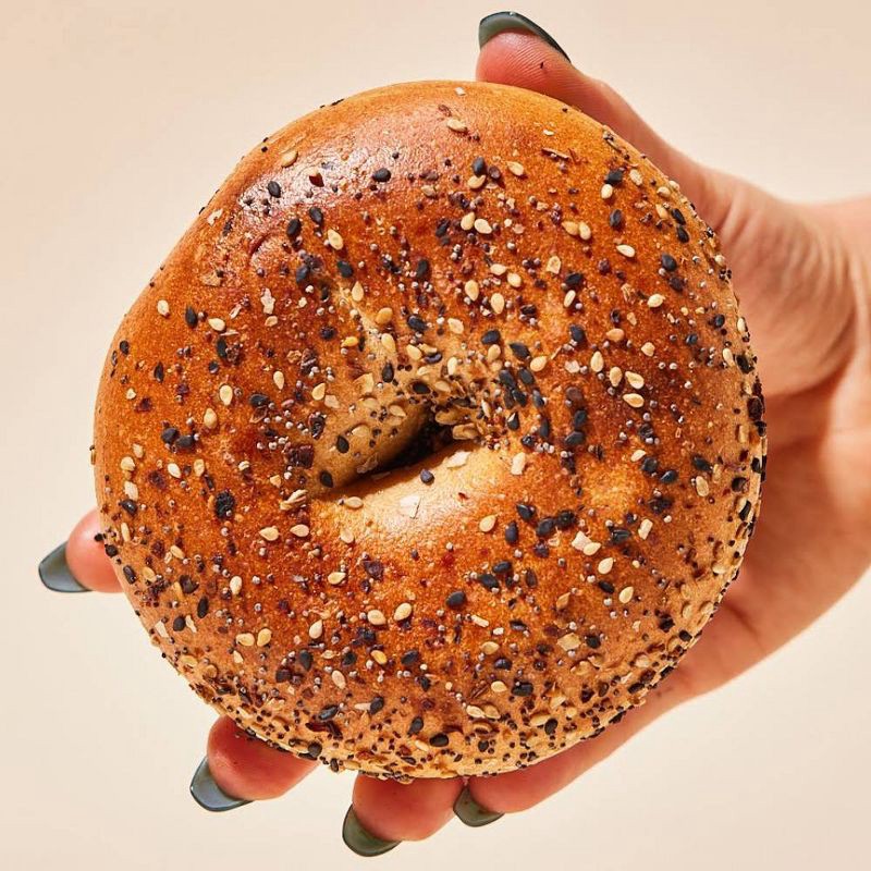 slide 3 of 6, One Mighty Mill Whole Wheat Everything Bagel - 4ct / 13.4oz, 4 ct, 13.4 oz