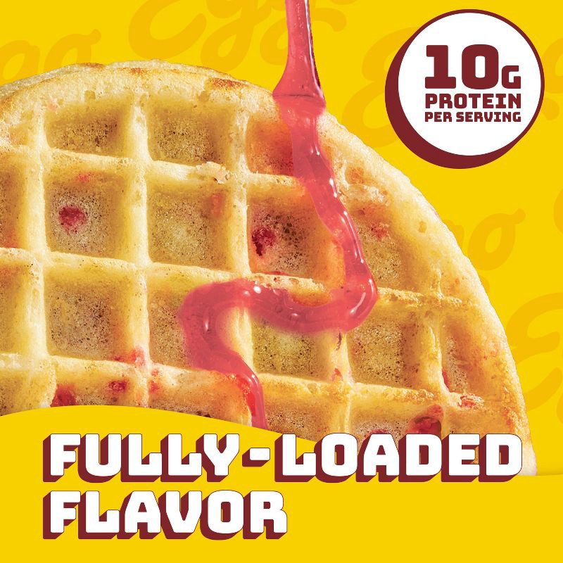 slide 4 of 8, Eggo Frozen Fully Loaded Strawberry Delight Protein Waffles - 12.3oz/10ct, 10 ct; 12.3 oz