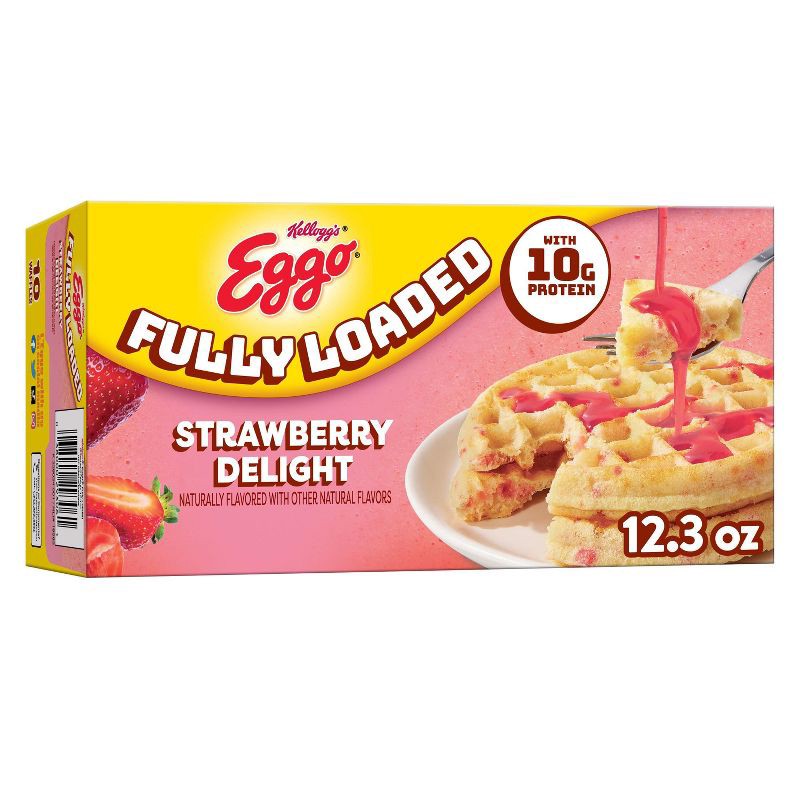 slide 1 of 8, Eggo Frozen Fully Loaded Strawberry Delight Protein Waffles - 12.3oz/10ct, 10 ct; 12.3 oz