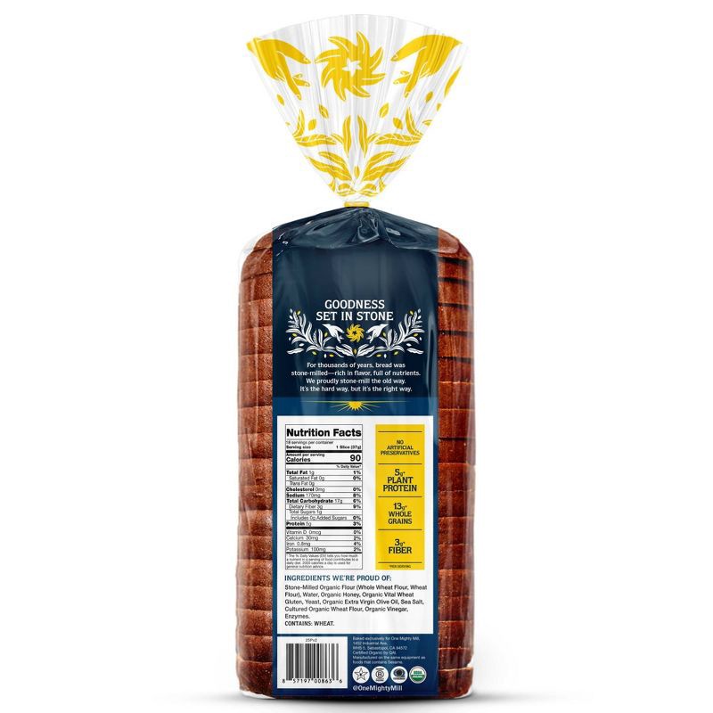 slide 4 of 7, One Mighty Mill Whole Wheat Mighty Bread - 24oz, 24 oz