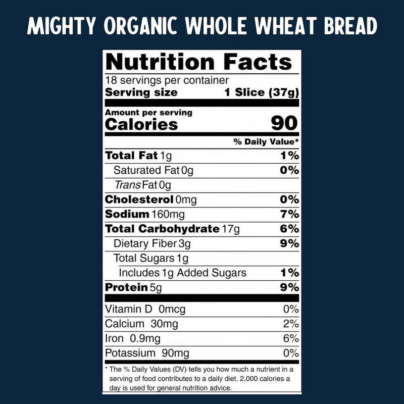 slide 6 of 7, One Mighty Mill Whole Wheat Mighty Bread - 24oz, 24 oz
