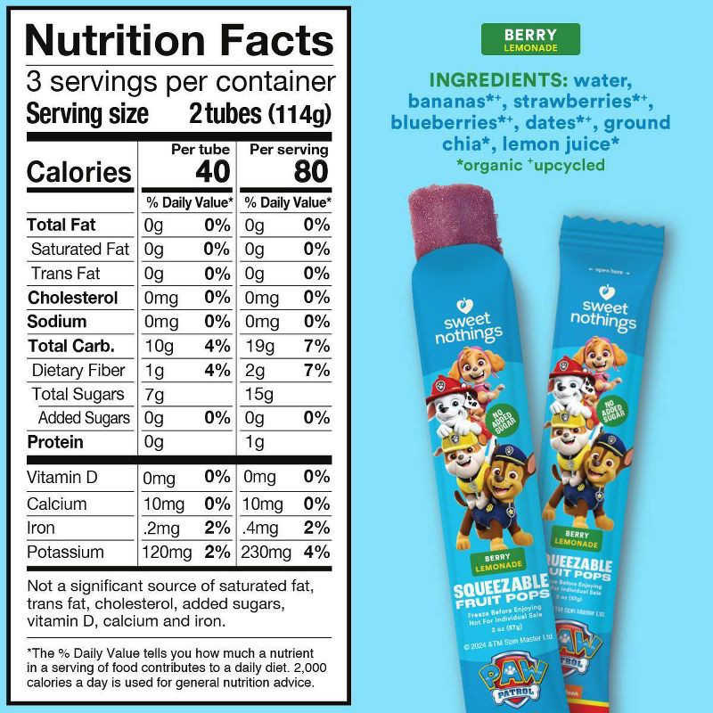 slide 4 of 7, Sweet Nothings Organic Squeezable Berry Frozen Lemonade Fruit Pop - 12oz/6ct, 6 ct; 12 oz