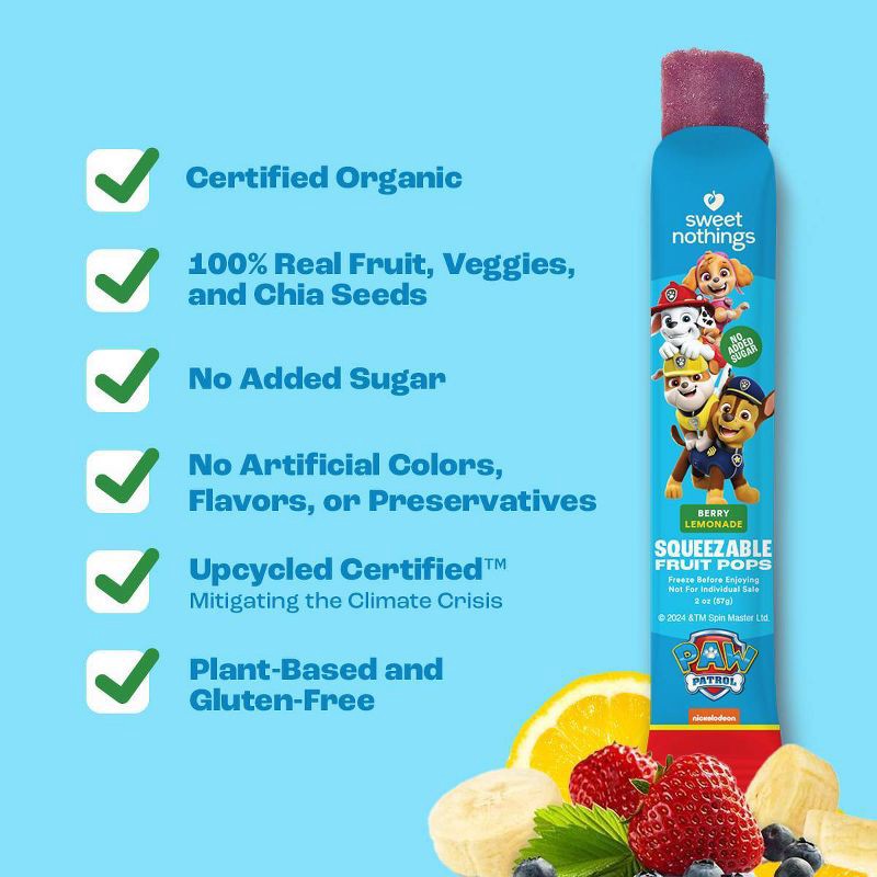 slide 5 of 7, Sweet Nothings Organic Squeezable Berry Frozen Lemonade Fruit Pop - 12oz/6ct, 6 ct; 12 oz