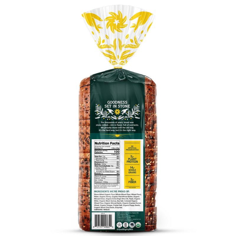 slide 2 of 7, One Mighty Mill Whole Wheat Everything Mighty Bread - 24.5oz, 24.5 oz