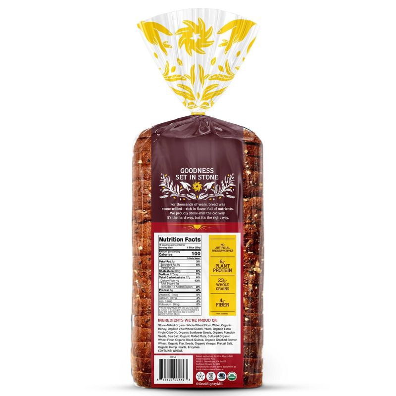 slide 2 of 7, One Mighty Mill 100% Power Grains Mighty Bread - 24.5oz, 24.5 oz
