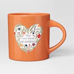 16oz Stoneware The Very Best Grandma Mug Orange - Threshold™: Coffee Mug, Microwave & Dishwasher Safe, 16oz Capacity