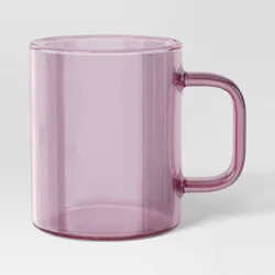 14oz Borosilicate Glass Mug Translucent Pink - Room Essentials™: Coffee & Glass Mugs, Microwave & Dishwasher Safe