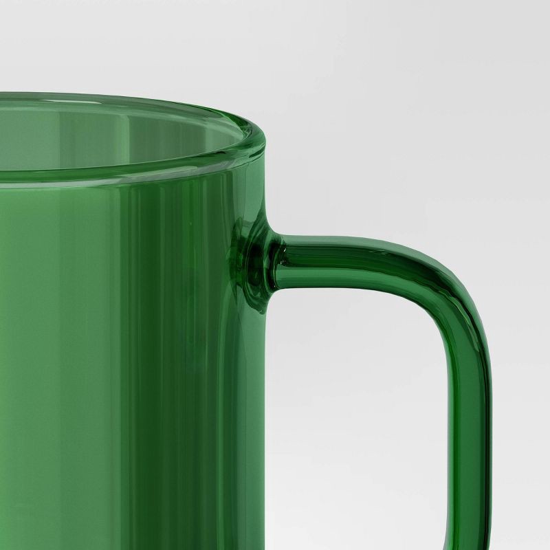slide 3 of 3, 14oz Borosilicate Glass Mug Translucent Green - Room Essentials™: Microwave & Dishwasher Safe, Hot/Cold Beverages, 14 oz