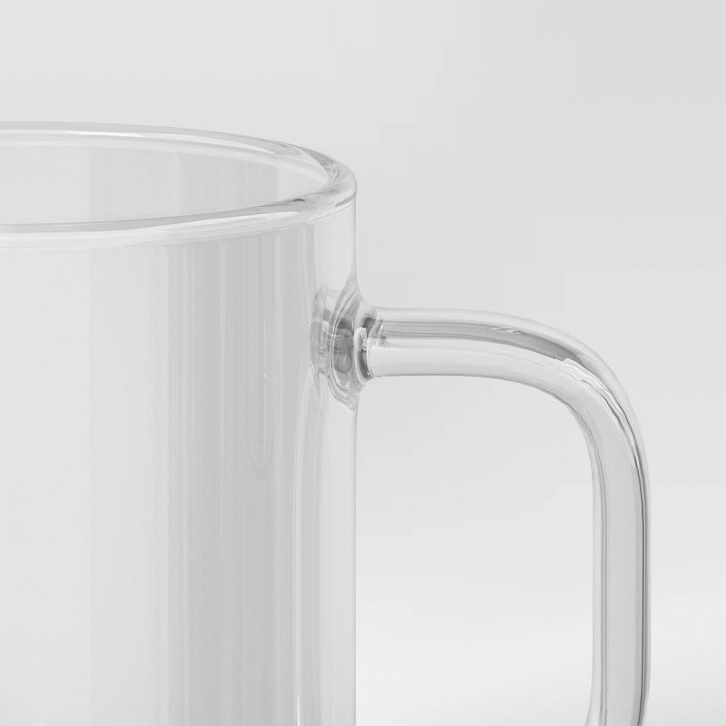 slide 3 of 3, 14oz Borosilicate Glass Mug Clear - Room Essentials™: Microwave & Dishwasher Safe Coffee Cup, Hot/Cold Drinkware, 14 oz