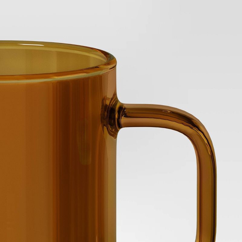 slide 3 of 3, 14oz Borosilicate Glass Mug Translucent Yellow - Room Essentials™: Coffee Cup, Microwave & Dishwasher Safe, 14 oz