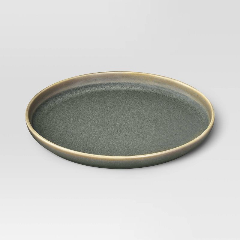 slide 3 of 3, Stoneware Tilley Dinner Plate Olive Green - Threshold™, 1 ct