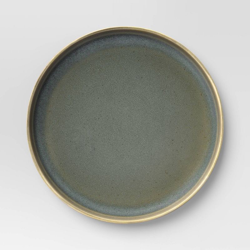 slide 1 of 3, Stoneware Tilley Dinner Plate Olive Green - Threshold™, 1 ct