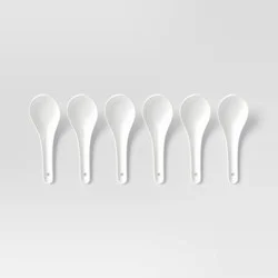 6pk New Porcelain Soup Spoons White - Threshold™: Modern, Microwave & Dishwasher-Safe, Service for 6