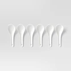 6pk New Porcelain Soup Spoons White - Threshold™: Modern, Microwave & Dishwasher-Safe, Service for 6