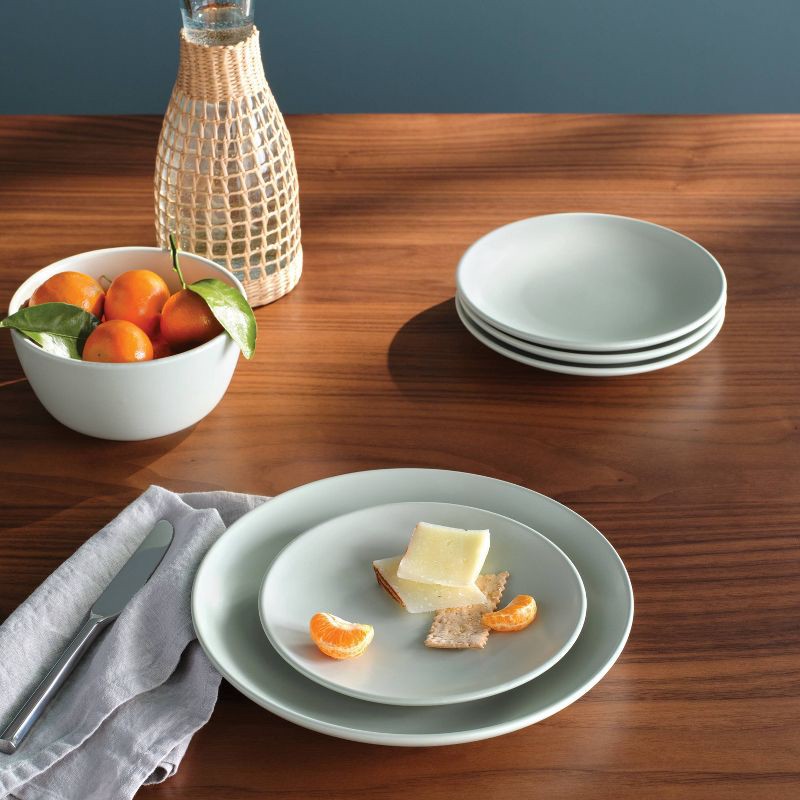 slide 2 of 5, 12pc Stoneware Avesta Dinnerware Set Light Green - Threshold™, 12 ct