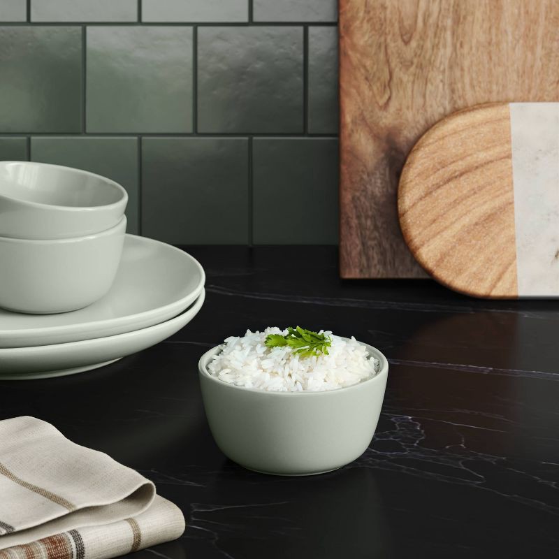 slide 2 of 4, 8oz 4pk Stoneware Avesta Mini Rice Bowls Light Green - Threshold™, 4 ct; 8 oz