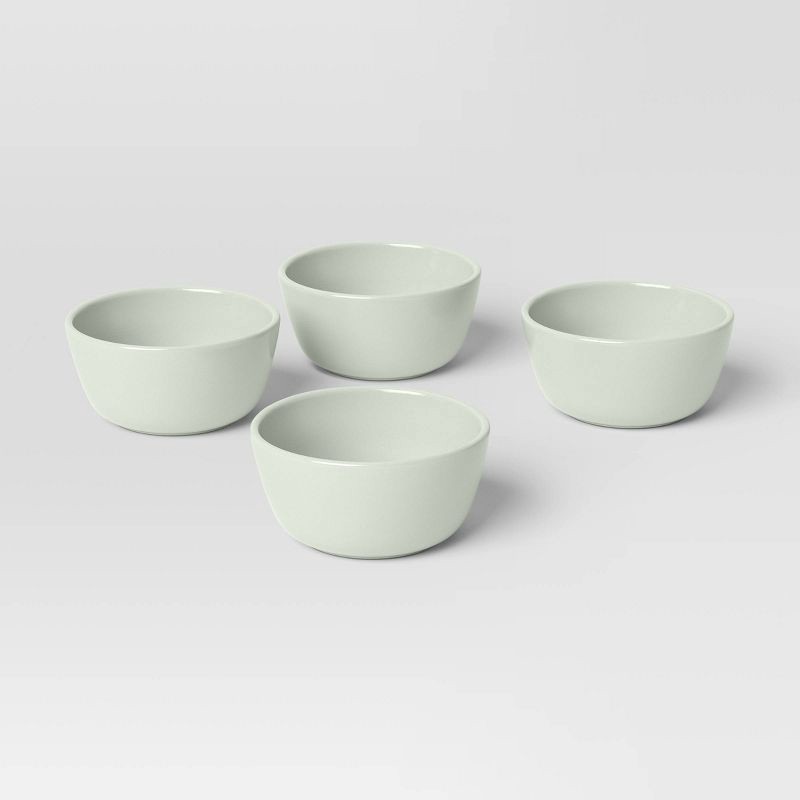 slide 1 of 4, 8oz 4pk Stoneware Avesta Mini Rice Bowls Light Green - Threshold™, 4 ct; 8 oz