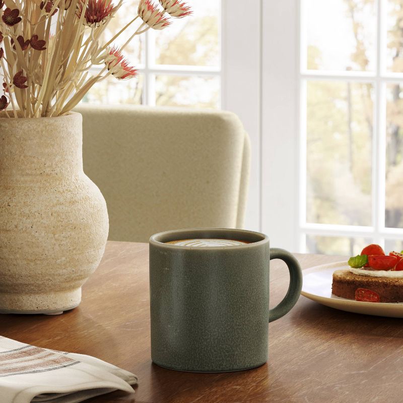 slide 2 of 3, 13.52 fl oz Stoneware Tilley Mug Olive Green - Threshold™, 13.52 fl oz