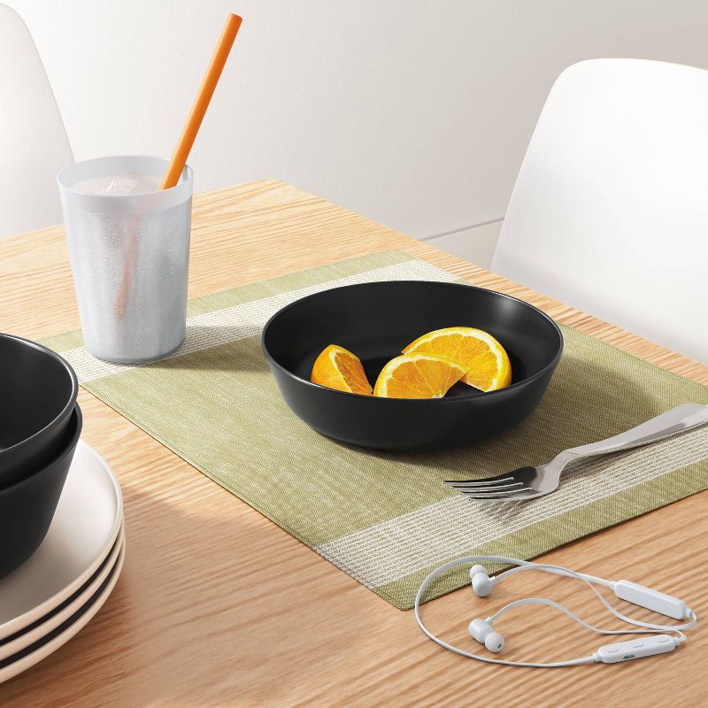 slide 2 of 3, 1200ml Plastic Dinner Bowl Black - Room Essentials™: Plastic, Microwave & Dishwasher Safe, 40.5oz Capacity, 1200 ml, 40.5 oz