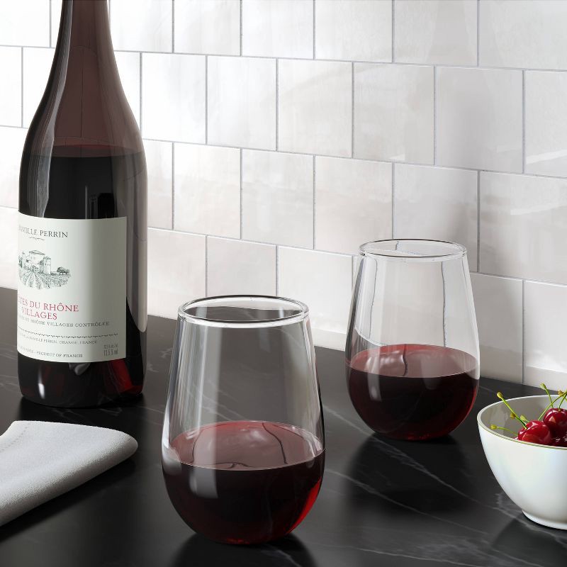 slide 2 of 3, 15oz Stemless Hutton Wine Glass - Threshold™, 15 oz