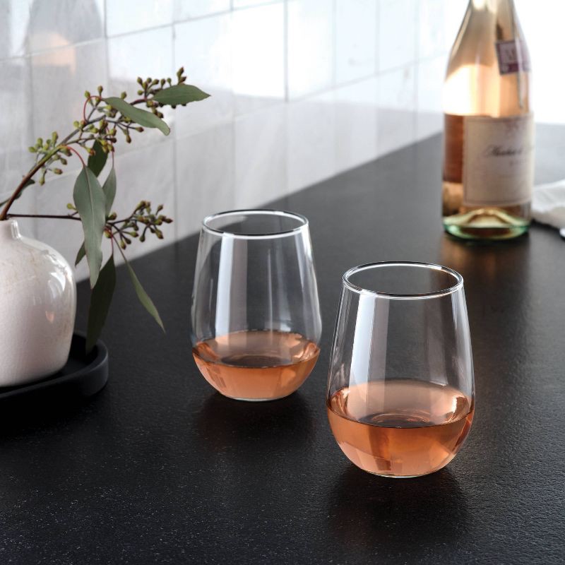 slide 2 of 4, 15oz 6pk Stemless Hutton Wine Glasses - Threshold™, 6 ct