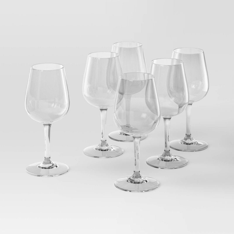 slide 1 of 4, 12.75oz 6pk Stemmed Hutton Wine Glass Set - Threshold™, 12.75 oz, 6 ct