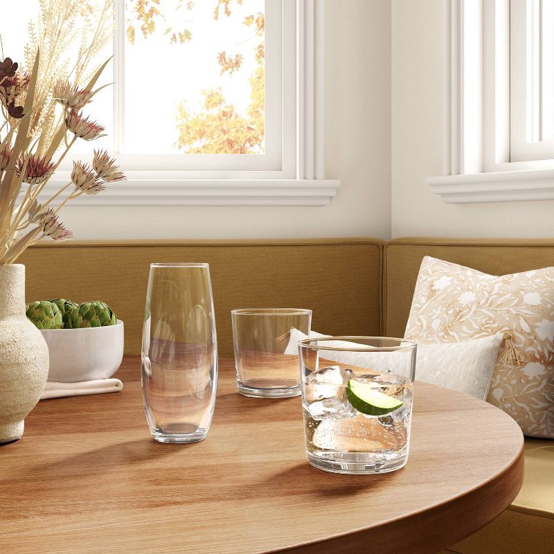 slide 2 of 3, 13.2 fl oz Glass Bower Short Tumbler Clear - Threshold™, 13.2 fl oz