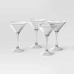 4pk Entertaining Martini Cocktail Glass Set - Threshold™: Clear Glass, Dishwasher-Safe, 8oz Capacity, Set of 4