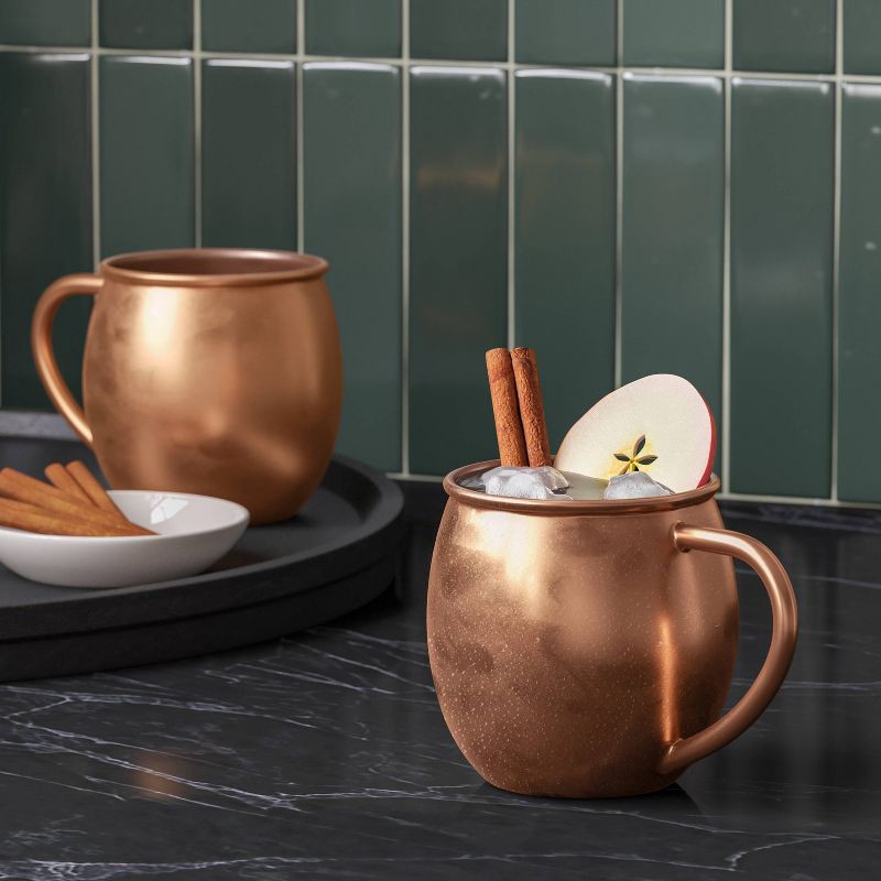 slide 2 of 3, 18.6oz Stainless Steel Moscow Mule Mug Copper Finish - Threshold™: Hand Wash, Cold Beverages, 18.6 oz
