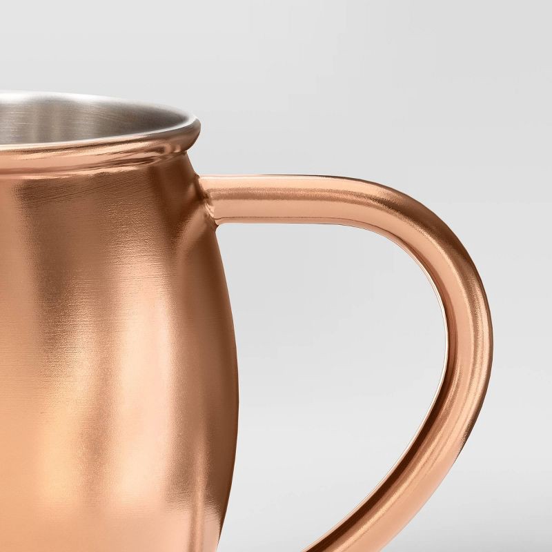 slide 3 of 3, 18.6oz Stainless Steel Moscow Mule Mug Copper Finish - Threshold™: Hand Wash, Cold Beverages, 18.6 oz