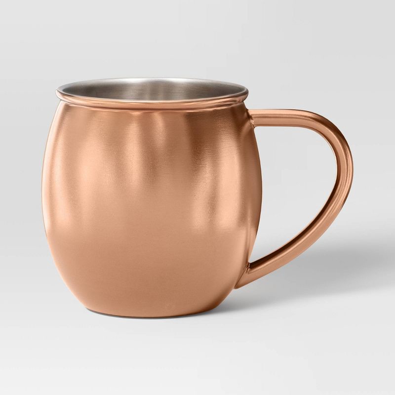 slide 1 of 3, 18.6oz Stainless Steel Moscow Mule Mug Copper Finish - Threshold™: Hand Wash, Cold Beverages, 18.6 oz