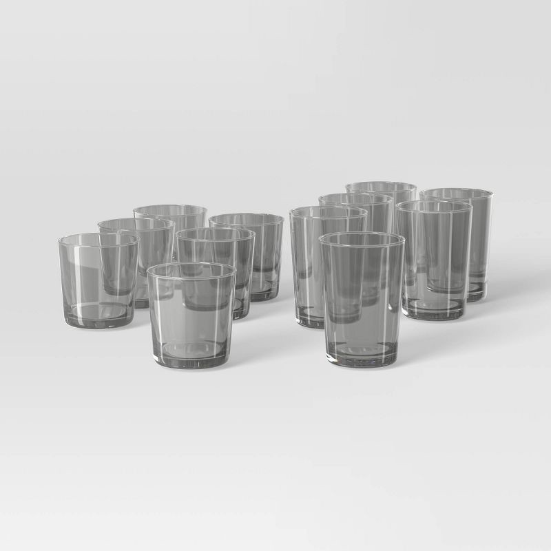 slide 1 of 4, 12pk Mixed Bower Tumbler Set Gray - Threshold™, 12 ct