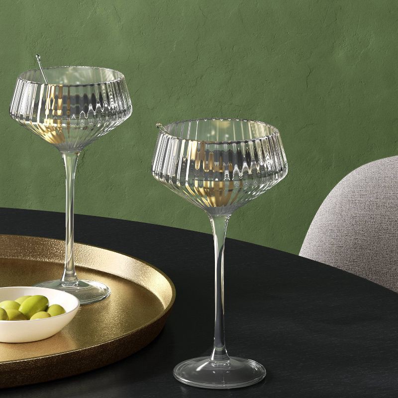 slide 2 of 3, 6.4oz Ribbed Cassin Coupe Glass - Threshold™, 6.4 oz