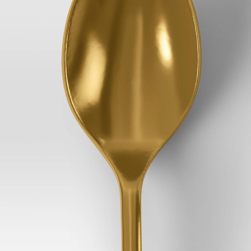 slide 3 of 3, 4pc Harrington Cocktail Spoons Gold - Threshold™: Modern Gold Flatware Set, Stainless Steel, Dishwasher-Safe, Service for 4, 4 ct