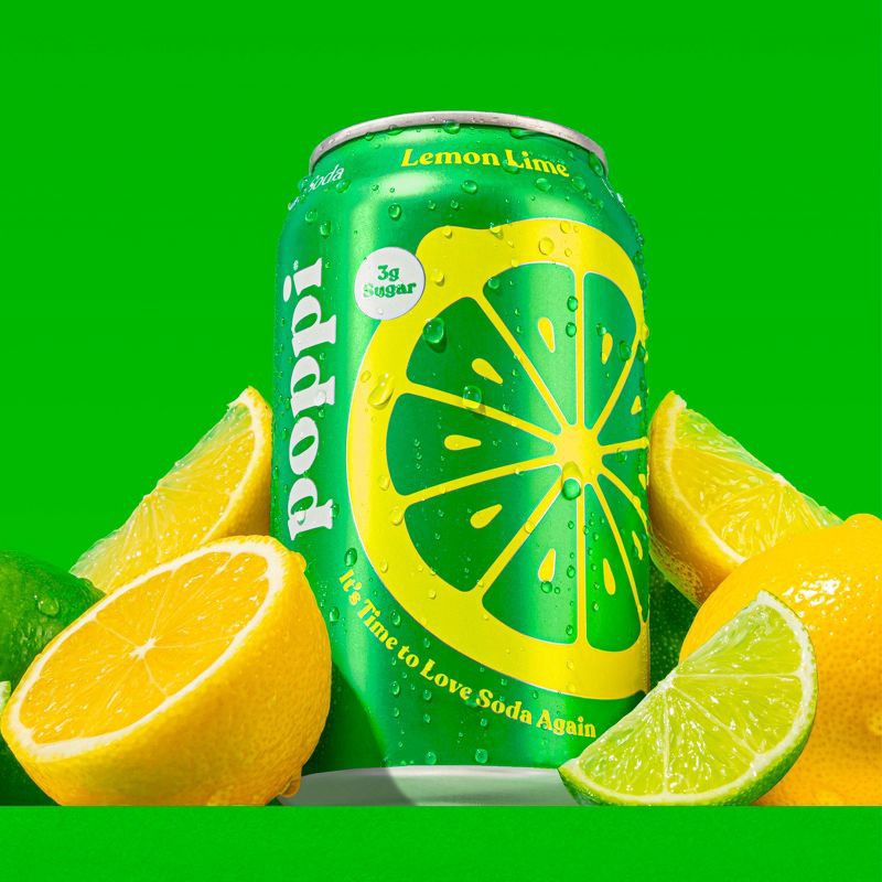 slide 3 of 6, Poppi Lemon Lime Prebiotic Soda - 12 fl oz Can, 12 fl oz