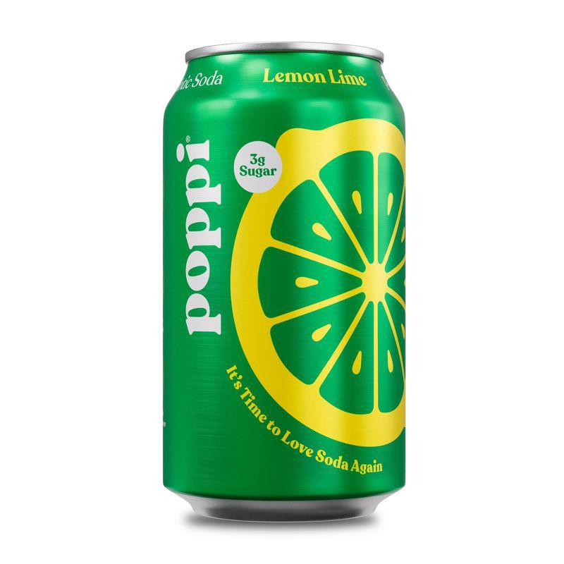 slide 1 of 6, Poppi Lemon Lime Prebiotic Soda - 12 fl oz Can, 12 fl oz